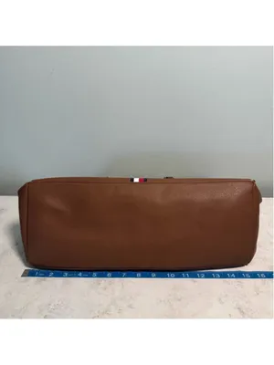 Women's Tommy Hilfiger Brown Tote Bag Large Red White Blue Logo Shopper Purse thumbnail 11
