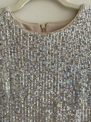 Eliza J Silver Long Sleeve Sequin Mini Dress, Party Cocktail Holiday, Size 4 thumbnail 10