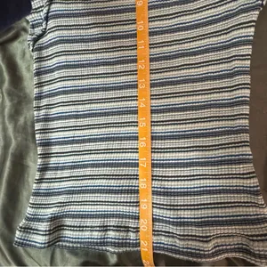 Free people stripe wild tee blue white short sleeve top size small thumbnail 11