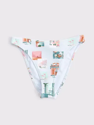 NWT Abercrombie & Fitch Bikini Set - Light Blue Postcard Pattern - M/S thumbnail 7