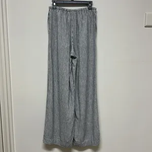 A New Day- Navy & White Striped Linen Wide Leg Pants with pockets size S thumbnail 6