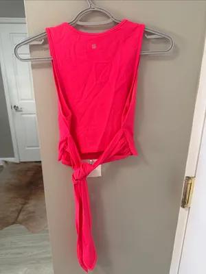 $104 Revolve X Lanston Sport neon-red Axel wrap tank top M thumbnail 6