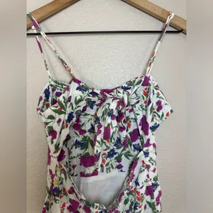 Vix Paula Hermanny Clover Yana Floral Mini Dress in White XS Linen Rayon $268 thumbnail 15