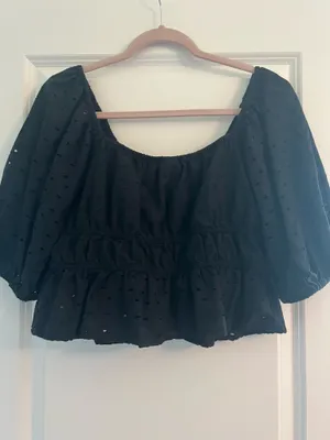 A New Day Babydoll Black Blouse thumbnail 4