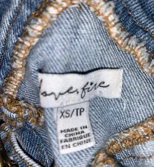 LOVE FIRE Distressed Denim Overalls XS womens thumbnail 8