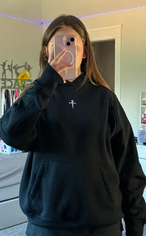 Three Nails black cross men’s hoodie thumbnail 2
