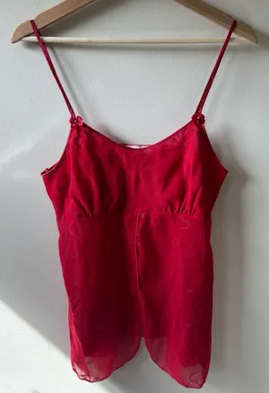 Gilligan & O'Malley Red Sheer Lingerie Top thumbnail 1