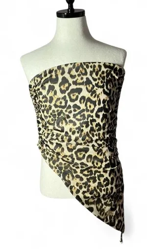 Mixed Threads Leopard Print‎ Ruched Halter Top Scarf Bandana Top Women XL thumbnail 1