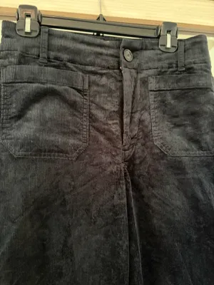Anthropologie Maeve Pants Womens 29P Colette Corduroy Full Length Wide Leg Black thumbnail 3