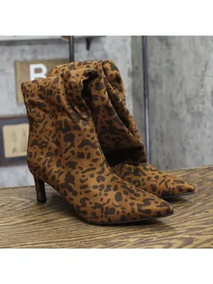 A New Day Womens Justice Boots Animal Print Mid-Calf Light Brown Cheetah 6.5M thumbnail 2