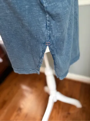 Pilcro Anthropologie Jordyn Oversized Cotton Slub Tee Faded Blue/Indigo Wash M thumbnail 7