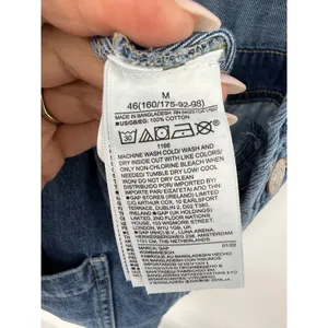 GAP Denim Slouchy Overalls Distressed Medium Wash Bib Jeans Size M Ankle Length thumbnail 10