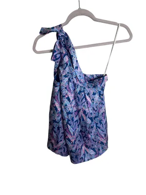 Lilly Pulitzer Becker One Shoulder Top, Barton Blue- Star Gazing NWT 2 thumbnail 3