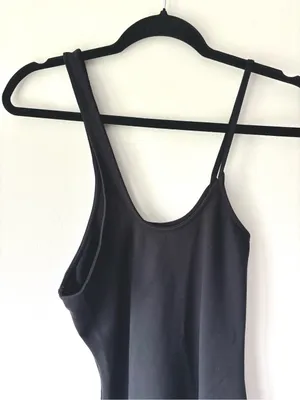 Abercrombie & Fitch Black Mini Fitted Athletic Dress Asymmetrical Straps Travel thumbnail 3
