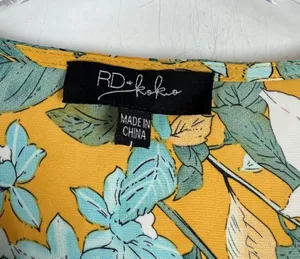 RD & Koko Floral Shirred Long Sleeve V-Neck Top Size Large L EUC L2730 thumbnail 6