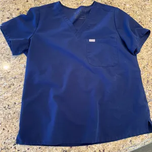 FIGS Navy V-Neck Medical Scrub Top size large one pocket thumbnail 1