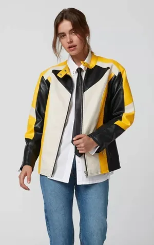 Urban Outfitters Suki Faux Leather Racer Moto Jacket thumbnail 1