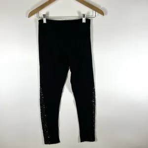 Alice + Olivia Black Sequin Accent Slim Fit Ponte Pants Size‎ 4 Waist Designer thumbnail 7