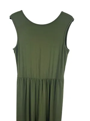 BTFBM Olive Green Jumpsuit Sleeveless Flowy M Minimalist Lounge Pocket NWT thumbnail 4