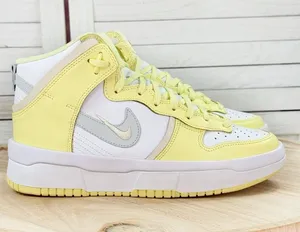 Nike Dunk High Up Sneakers White Citron Lemon‎ Yellow Womens 8 DH3718-105 thumbnail 1