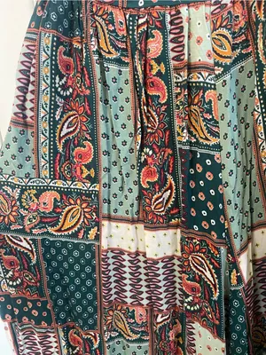 NWT Women’s Natural Life Golden Eye Wide Leg Paisley Patchwork Jumpsuit Size M thumbnail 9