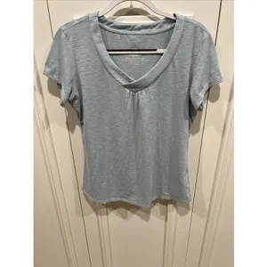 Kuhl Sona Light Blue V Neck Slub Top Short Sleeve Outdoor Casual Classic Upf 30 thumbnail 2