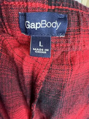 Gap Body Pajama Pants Sz L (36x28) Red Black Drawstring Lightweight Plaid thumbnail 5