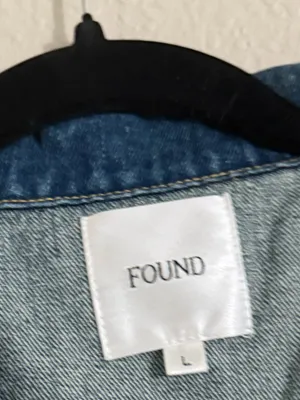 FOUND Revolve Patch Denim Vest L Vintage Blue Distressed Racing Utility Western thumbnail 5