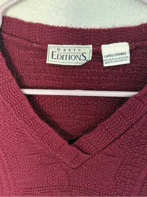 90s Burgundy Oversized Cozy Sweater Meg Ryan Vibes thumbnail 3