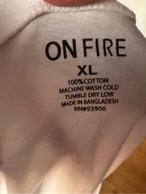 On Fire White Cropped Green 'BROOKLYN' Graphic Print Tee Shirt Xl thumbnail 5