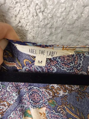 Abel the label V-Neck Floral Patchwork Maxi Dress in Navy and Cream thumbnail 4
