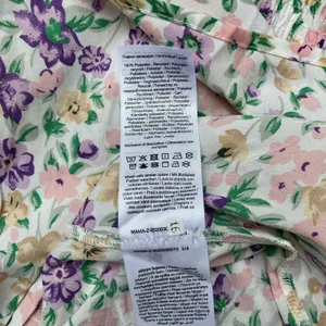 Pieces Maternity Smock‎ Top L Multicolor Floral Smocked Ruffle Collar Romantic thumbnail 11