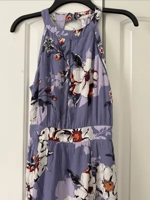 Altar'd State Lavender Floral Halter Maxi Dress thumbnail 2
