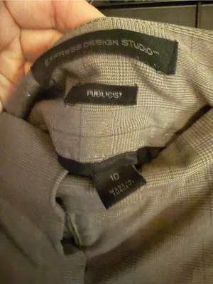 Express Women's Light Gray Plaid Two-Piece Suit Jacket & Pants thumbnail 4