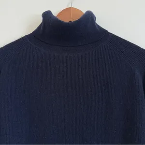 MM LaFleur Cashmere Arbus Sweater Size Small Navy Blue Turtleneck thumbnail 2