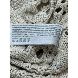 Hollister Cardigan Womens S Cream Crochet Open Knit Fringe Boho Cotton Duster thumbnail 6