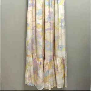 Ba&sh Noma Printed Maxi Dress Off Shoulder Ruffle Pastel Floral Size S thumbnail 6