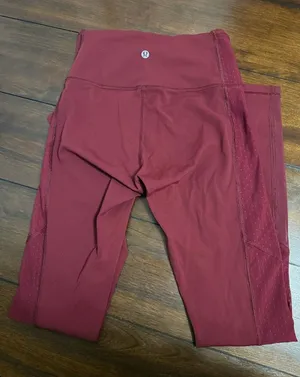 lululemon athletica Burgundy Leggings Size 4 thumbnail 1