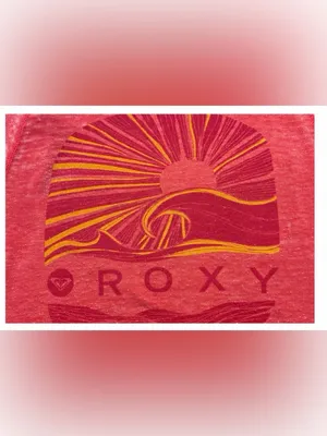 Roxy Size Large Red Burnout Graphic Sweatshirt Wide Neck Surf Beach Pullover thumbnail 4