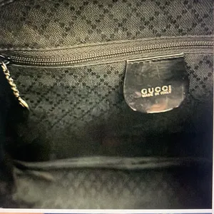 GUCCI Vintage Bamboo Patent Leather/Canvas Backpack Black with Dust Bag thumbnail 3