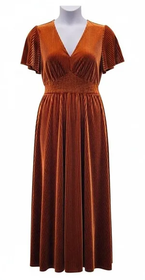 Corduroy Dress Burnt‎ Sienna Medium Orange thumbnail 1