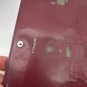 Coach Convertible Wallet Burgundy Pebbled Leather Wallet thumbnail 7