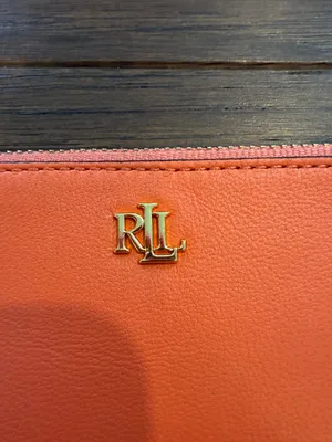 Ralph Lauren Full-grain Leather Key-ring Small Zip Card Case In Orange - C3-207 thumbnail 2