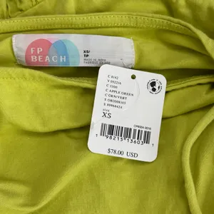 Free People FP Beach Liza Drop-Waist Midi Dress Balloon Apple Green Size XS New thumbnail 3