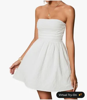 Amazon White Strapless Mini Dress thumbnail 1
