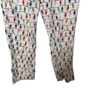 Hanna Andersson adult holidays light flannel cotton straight leg pants sz M thumbnail 2