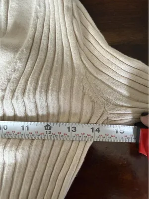 Madewell Cream Ribbed Button Front Cropped Cardigan Sweater XXS thumbnail 7