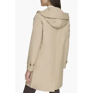 Calvin Klein Water Resistant A-Line Trench Coat Tan Size Small Hooded thumbnail 2