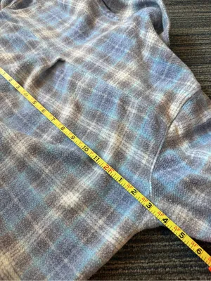 American Eagle XL Oversized Blue Plaid Shacket 28” Long thumbnail 6
