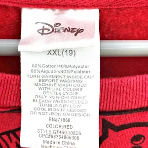 Disney Mickey Mouse Jr's Black Red Sweatshirt XXL 2XL Thought Bubbles Y2K thumbnail 4